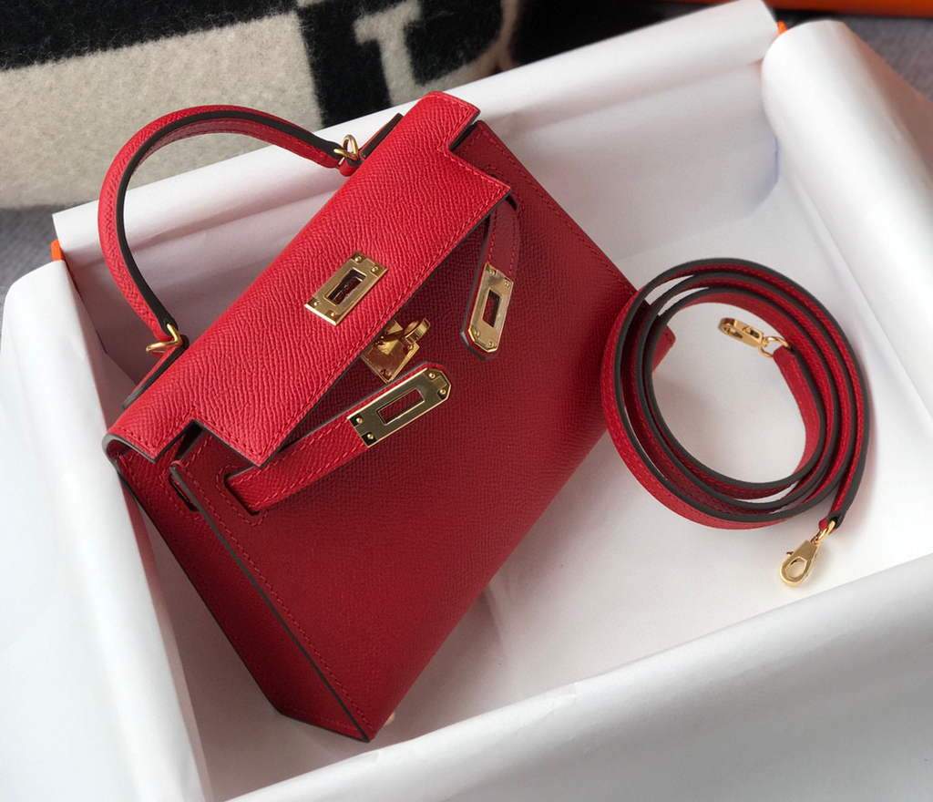 Replica Hermes Kelly Bag Hermes 19CM Epsom Shoulder Mini Bag Red 20465