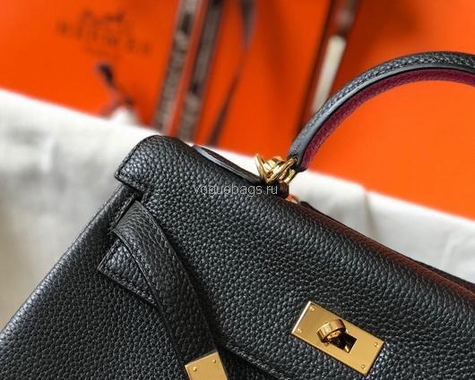 Replica Hermes Kelly Danse 20318 Designer Tote Shoulder Strap Bag 28 32cm Black