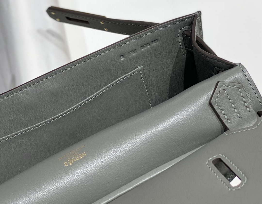 Replica Hermes 316413 Jyspiere Leather Hermes bags Gray h900920