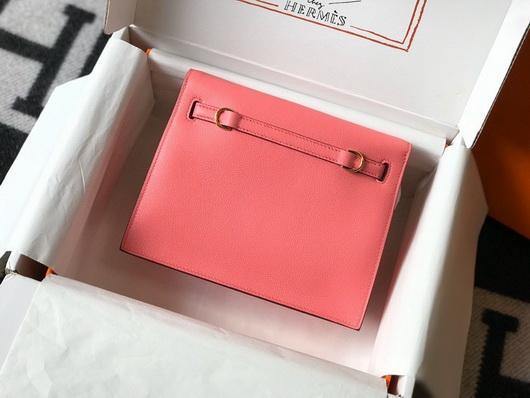 Replica Hermes Kelly Danse 22cm Leather Bag 20359 Pink