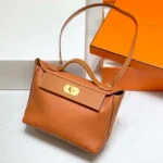 Replica Hermes Kelly 2424 Leather 29cm H230267 Brown Shoulder bag