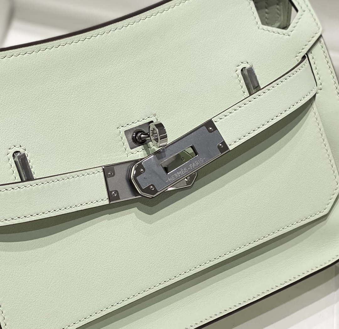 Replica Hermes 316413 Jyspiere Leather Hermes bags Light Green H900919