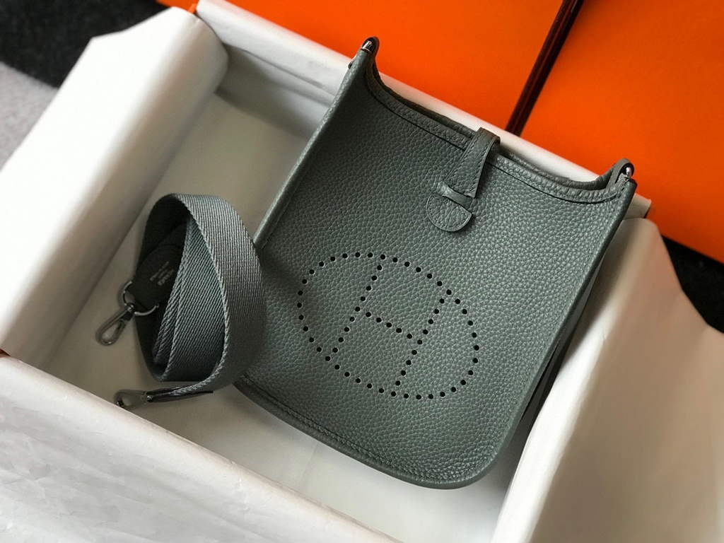 Replica Hermes Evelyne Bag Designer Hermes Mini Crossbody Real Bag 20433 Avocado Green