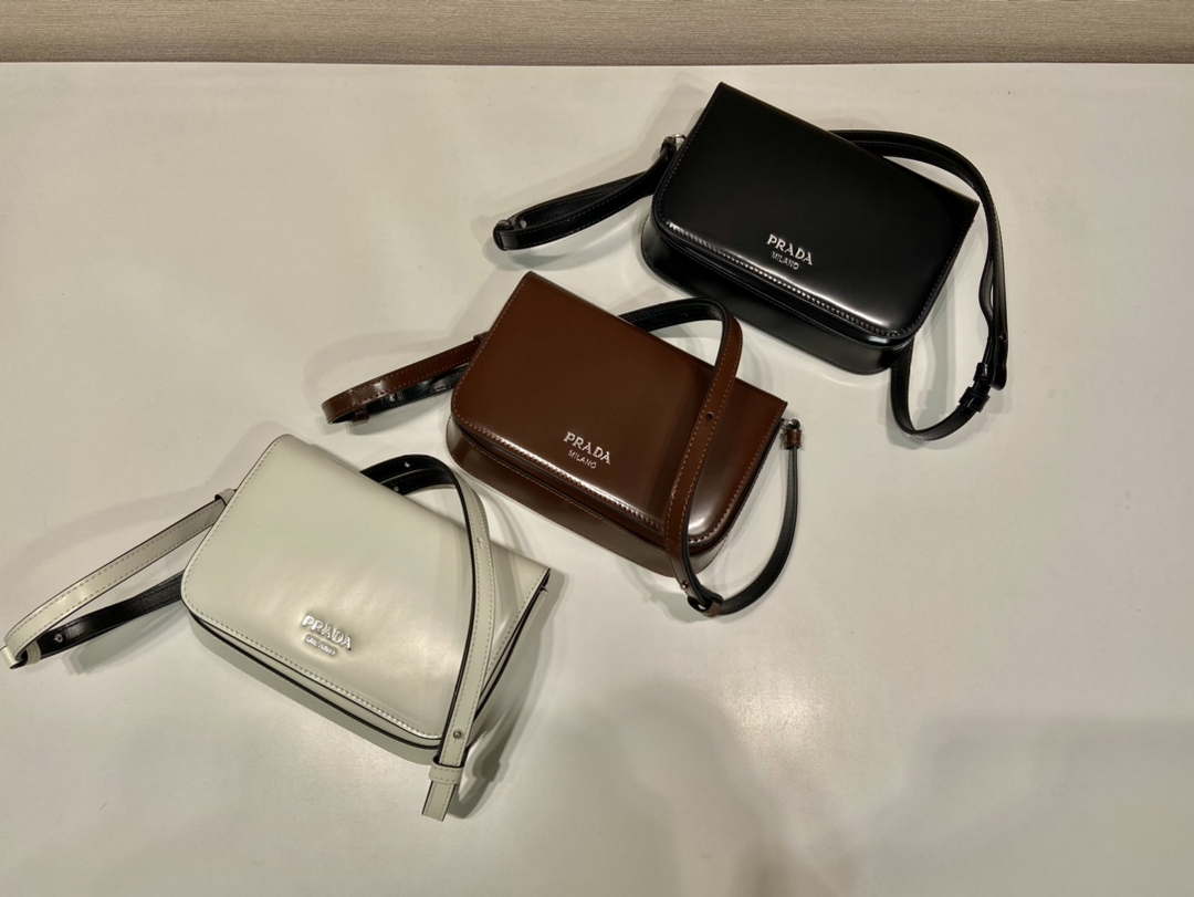 Replica Prada 2VD061 Black Brushed Leather Mini-bag With Shoulder Strap Black