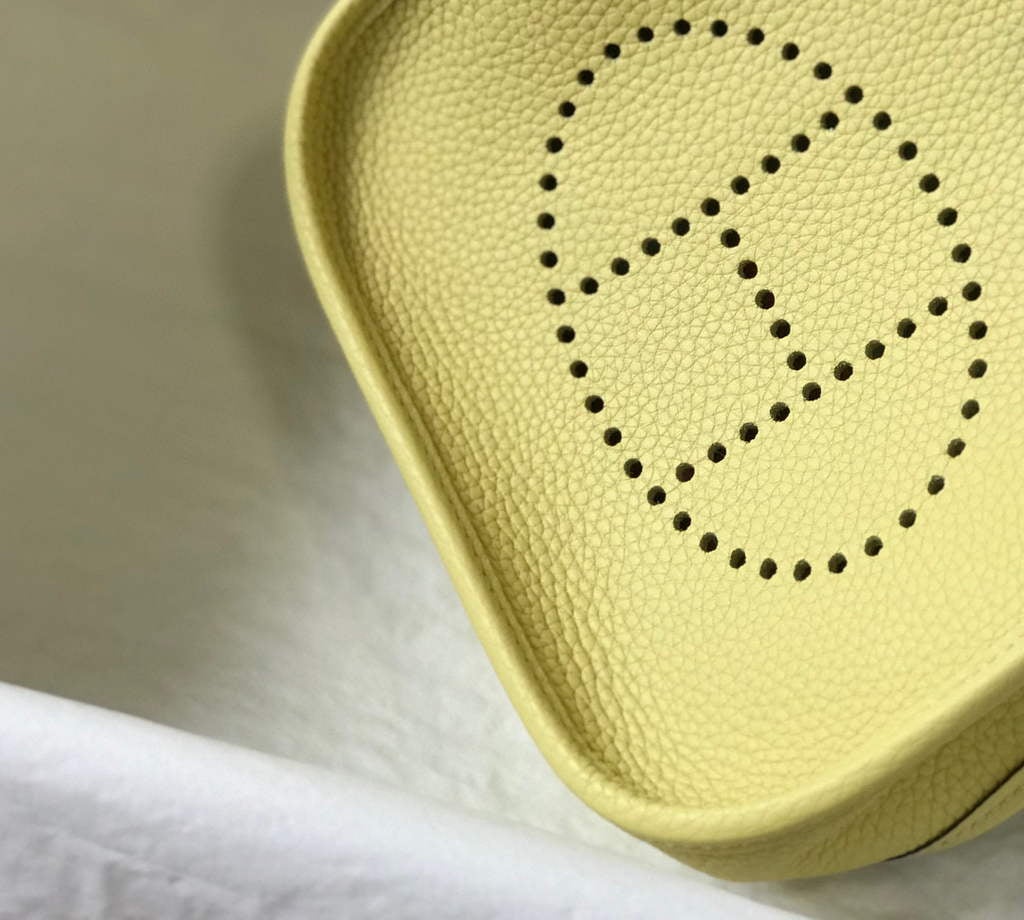 Replica Hermes Evelyne Bag Designer Hermes Mini Crossbody Real Bag 20434 Light Yellow