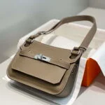Replica Hermes 316413 Jyspiere Leather Hermes bags Elephant gray H900913