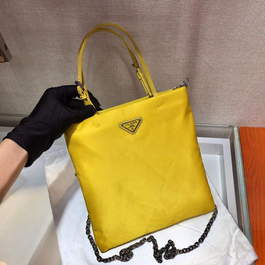 Replica Prada 1BA252 Nylon Handbag Yellow