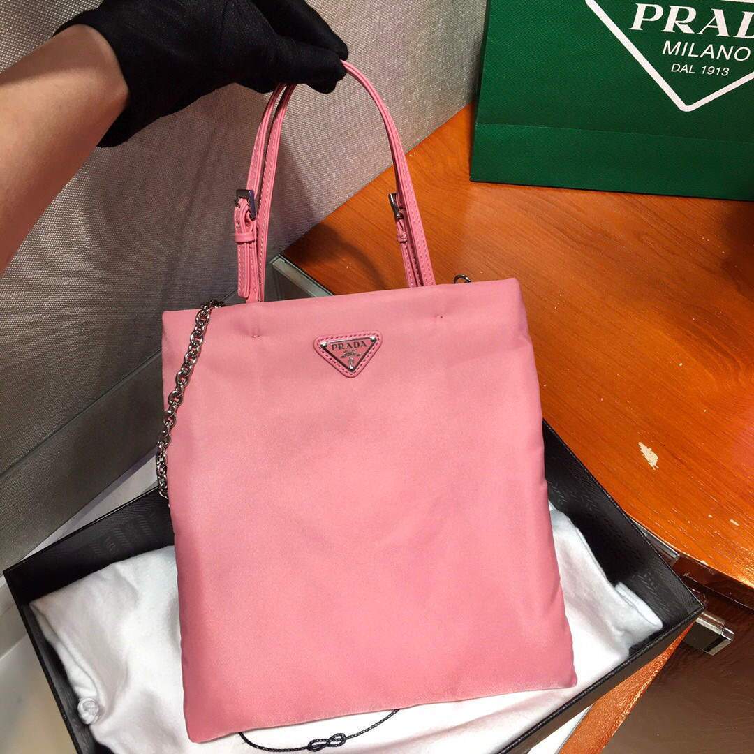 Replica Prada 1BA252 Nylon Handbag Pink