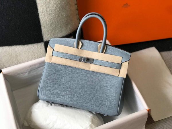 Replica Hermes Birkin Designer Tote Bag Togo Leather 28335 Light Blue