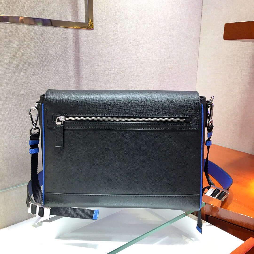 Replica Prada 2VD018 Shoulder Bag Men Black and Blue