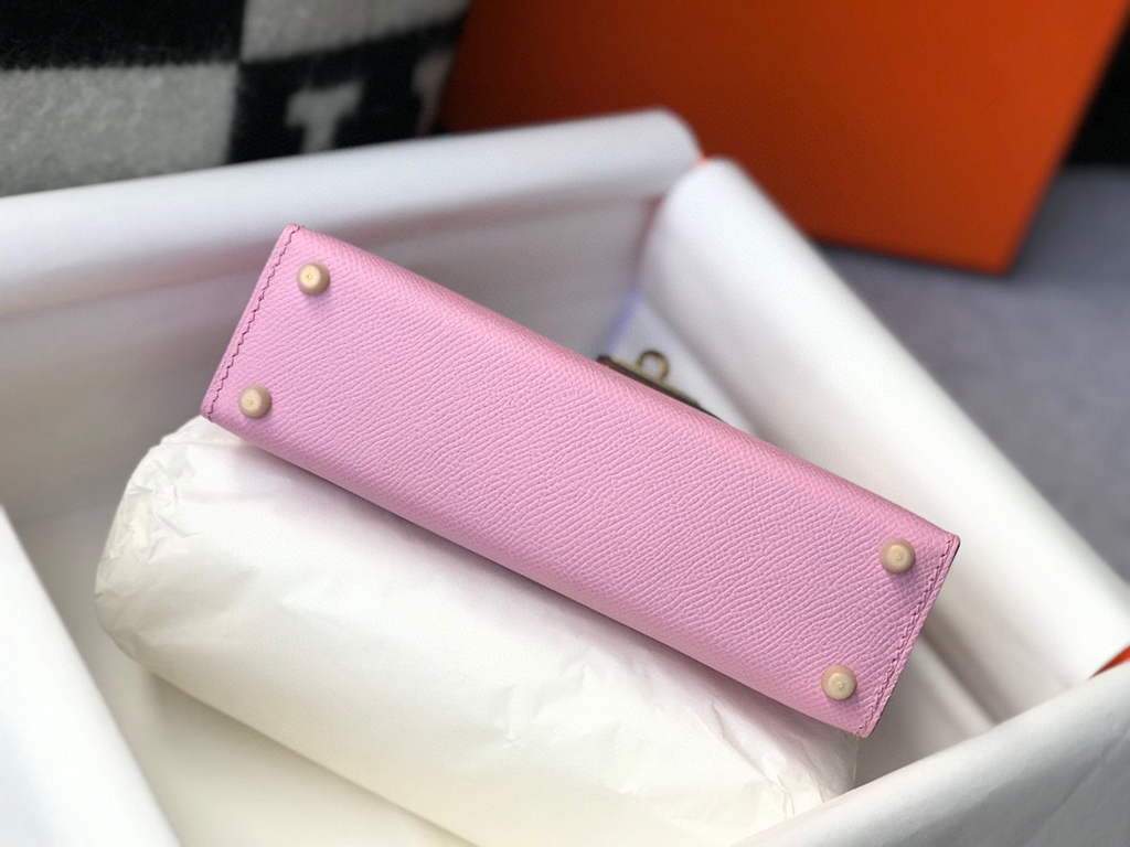 Replica Hermes Kelly Bag Hermes 19CM Epsom Shoulder Mini Bag purple 20459