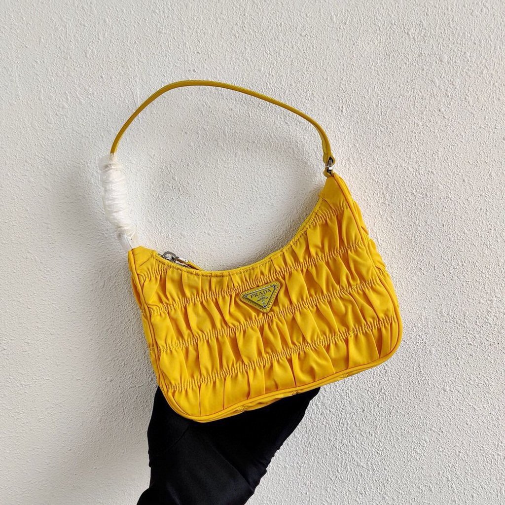 Replica Prada 1NE204 Prada Nylon and Saffiano Leather Mini Bag in Yellow