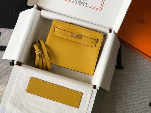 Replica Hermes Kelly Danse 22cm Leather Bag 20357 Yellow