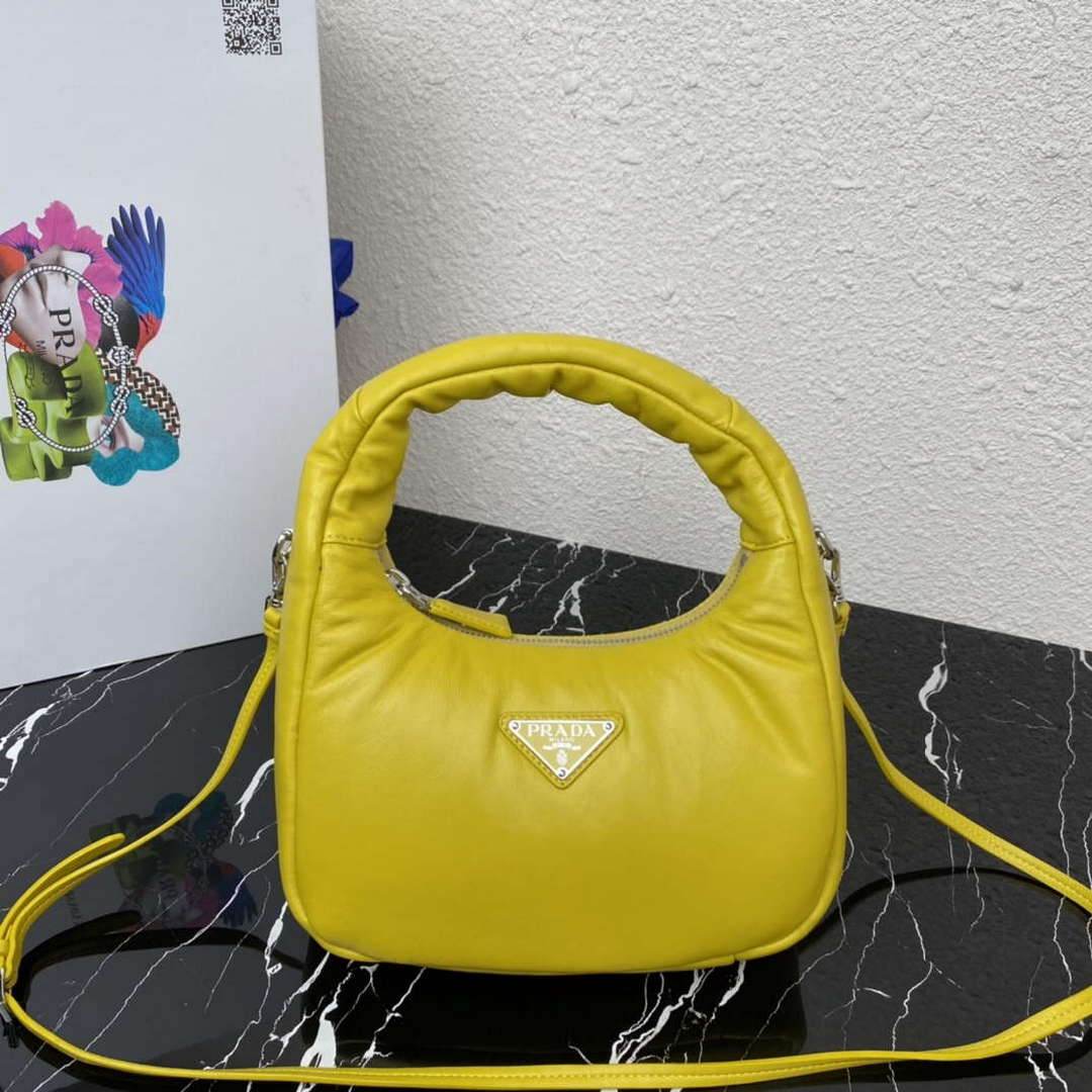 Replica Prada 1BA384 Prada Soft Padded Nappa Leather Mini Bag Yellow