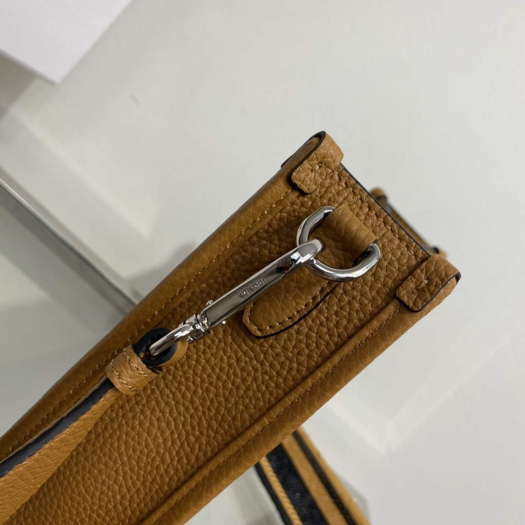 Replica Prada 1BH191 Leather mini shoulder bag tan