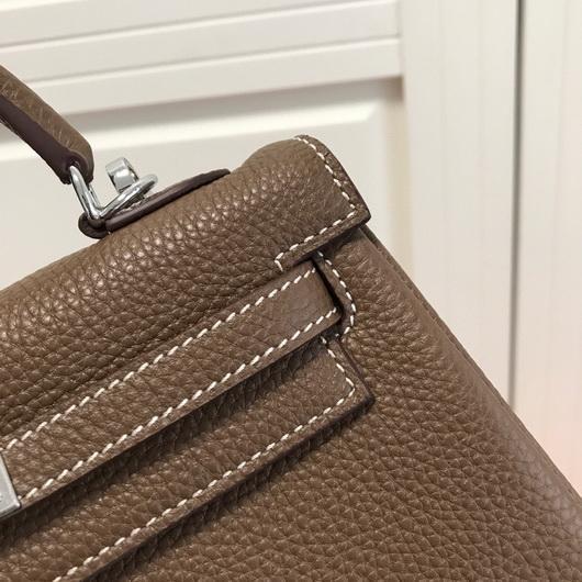 Replica Hermes Kelly Danse 20317 Designer Tote Shoulder Strap Bag Dark Gray