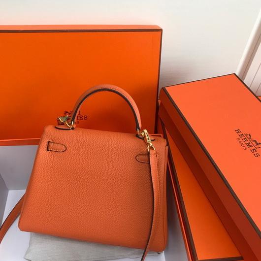 Replica Hermes Kelly Danse 20313 Designer Tote Shoulder Strap Bag Orange