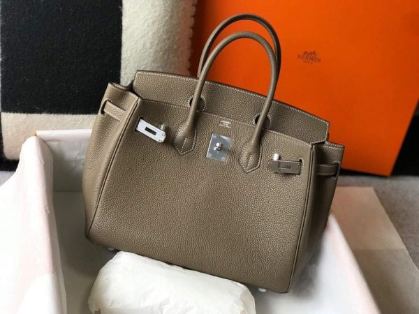 Replica Hermes Birkin Designer Tote Bag Togo Leather 28333 Elephant Grey
