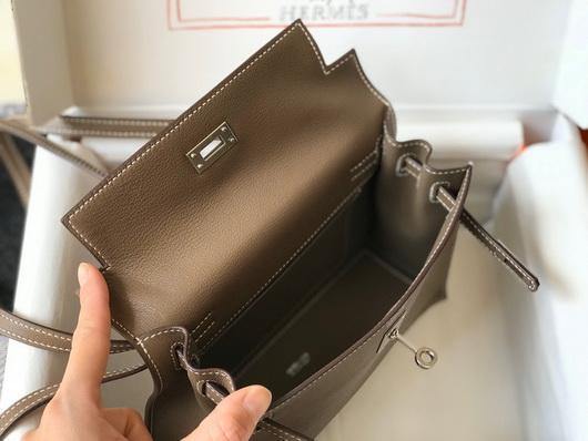 Replica Hermes Kelly Danse 22cm Leather Bag 20352 Brown