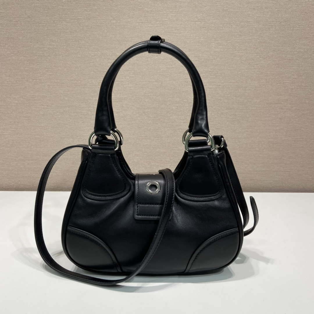Replica Prada 1BA368 Moon padded nappa-leather bag Black