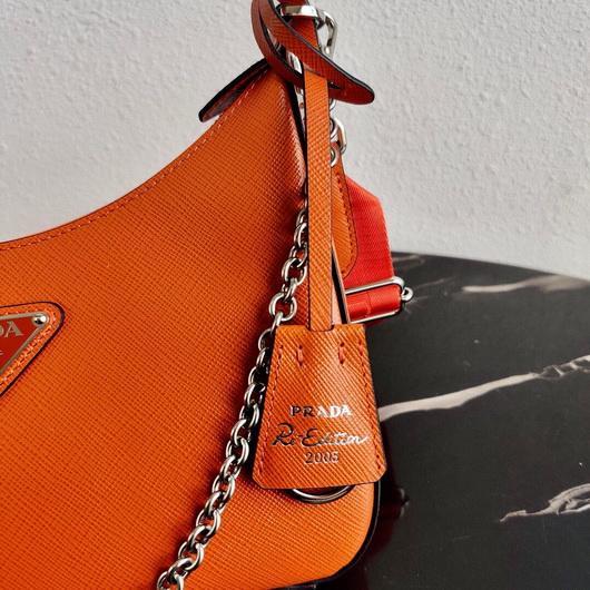 Replica Prada 1BH204 Prada Re-Edition 2005 Saffiano leather Bag in Orange