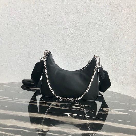 Replica Prada 1BH204 Prada Re-Edition 2005 Nylon Bag Black