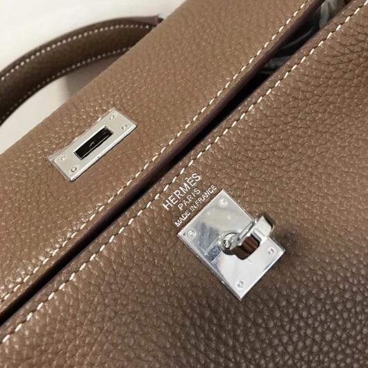 Replica Hermes Kelly Danse 20317 Designer Tote Shoulder Strap Bag Dark Gray