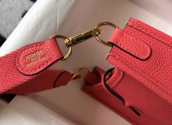 Replica Hermes Evelyne Bag Designer Hermes Mini Crossbody Bag 20397 Gold Buckle Red