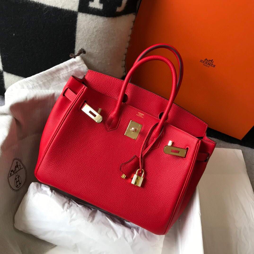 Replica Hermes Birkin Designer Tote Bag Togo Leather 28344 Red