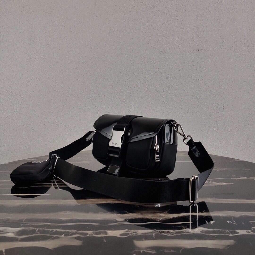 Replica Prada 1BD295 Prada Pocket Nappa Leather Bag Black