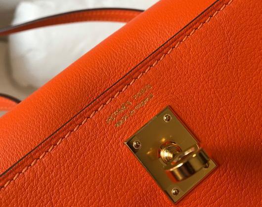 Replica Hermes Kelly Danse 22cm Leather Bag 20355 Orange