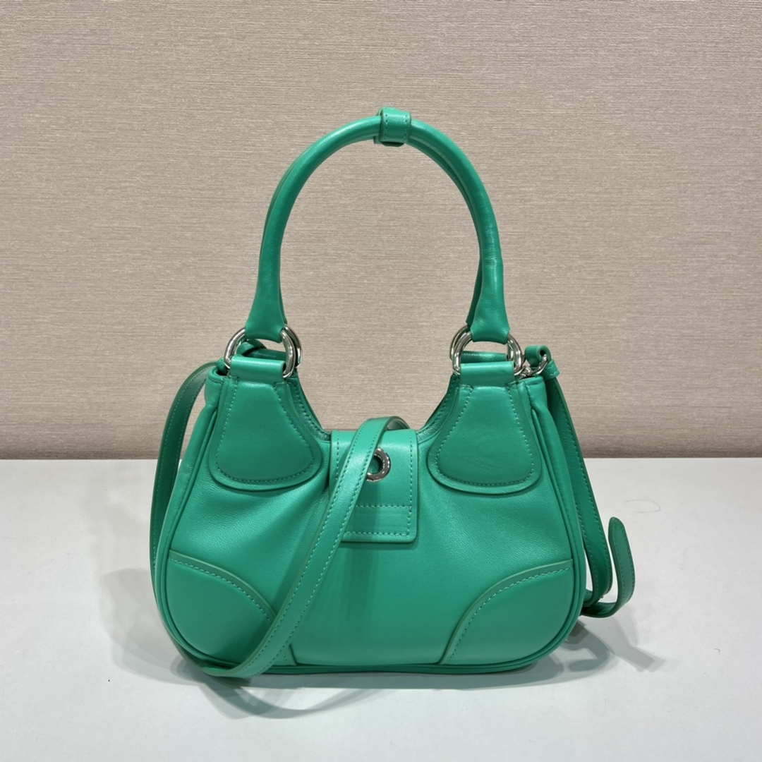 Replica Prada 1BA368 Moon padded nappa-leather bag Green