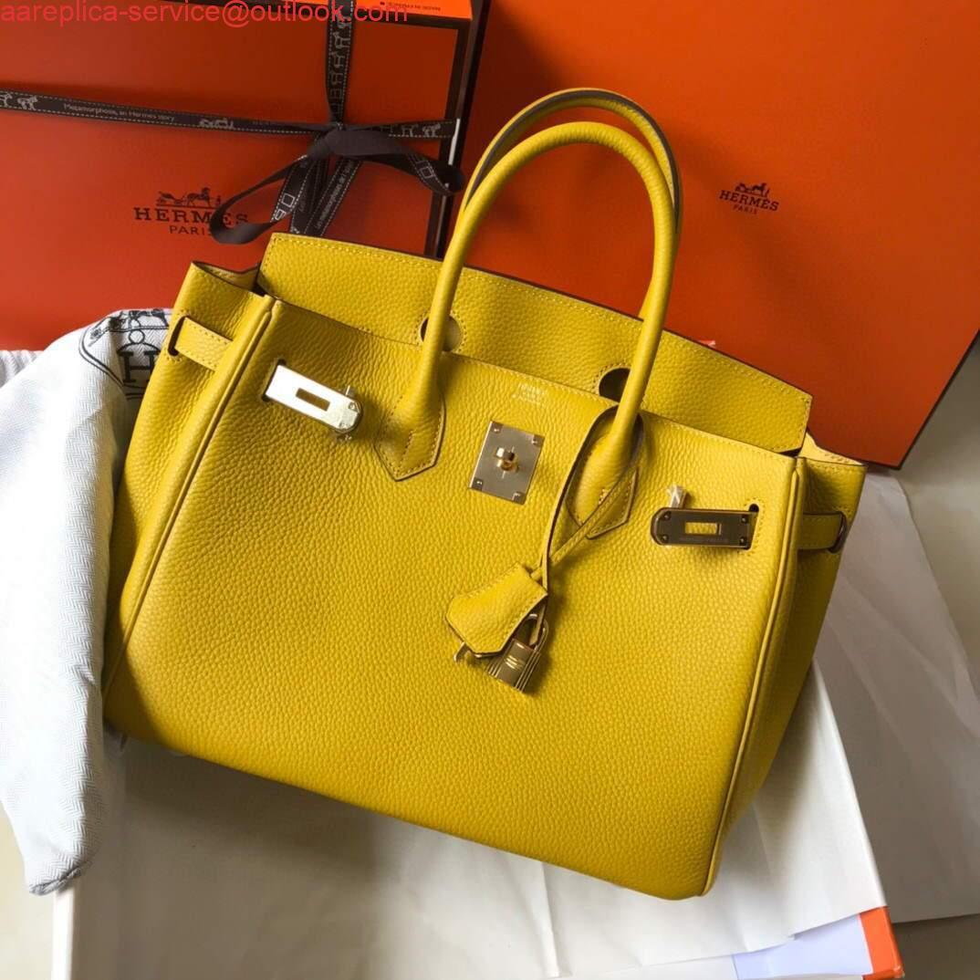 Replica Hermes Birkin Designer Tote Bag Togo Leather 28338 Yellow