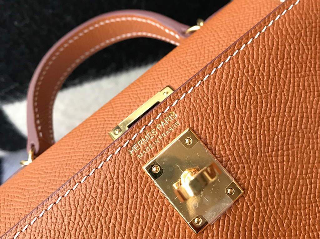 Replica Hermes Kelly Bag Hermes 19CM Epsom Shoulder Mini Bag Tan 20467