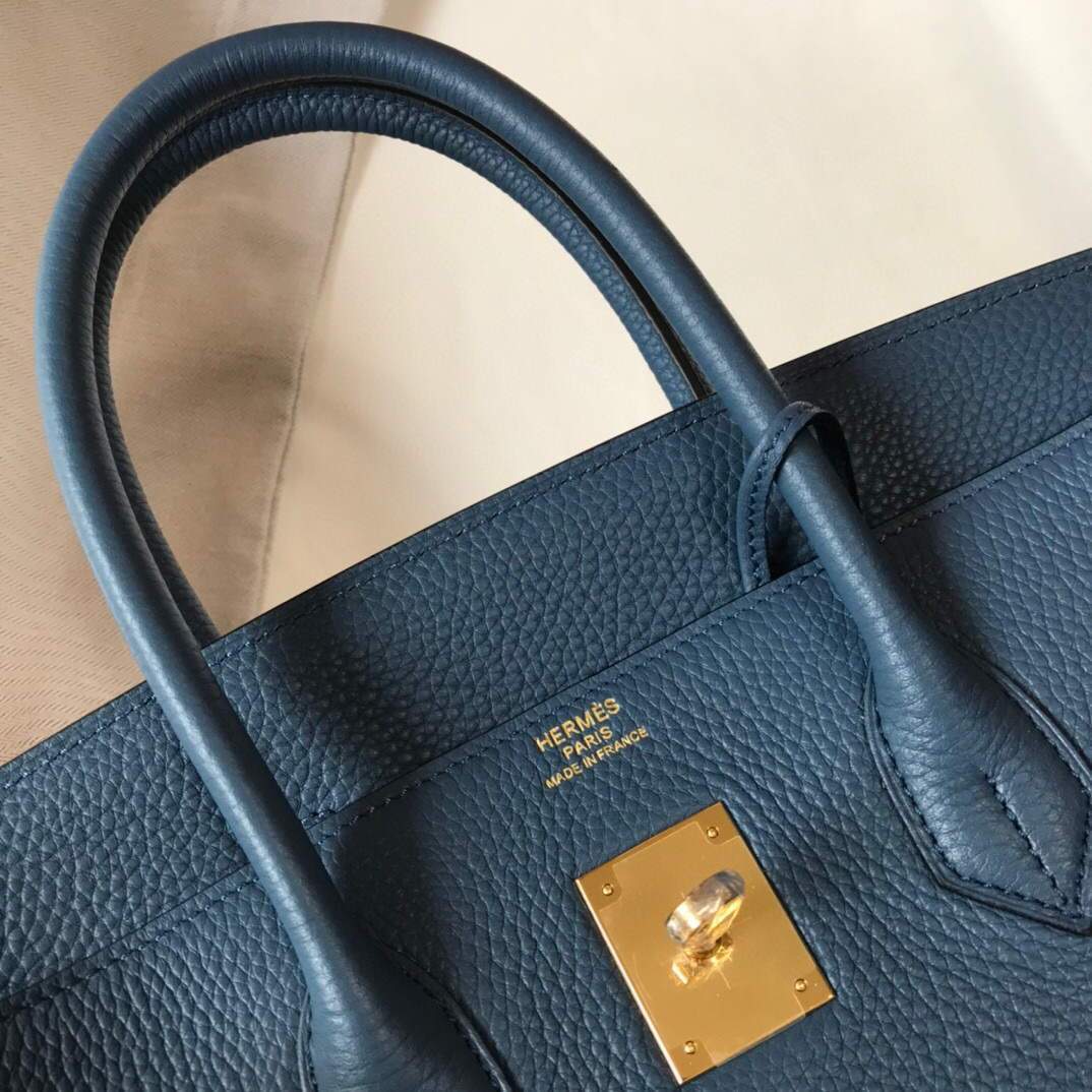 Replica Hermes Birkin Designer Tote Bag Togo Leather 28345 Navy Blue
