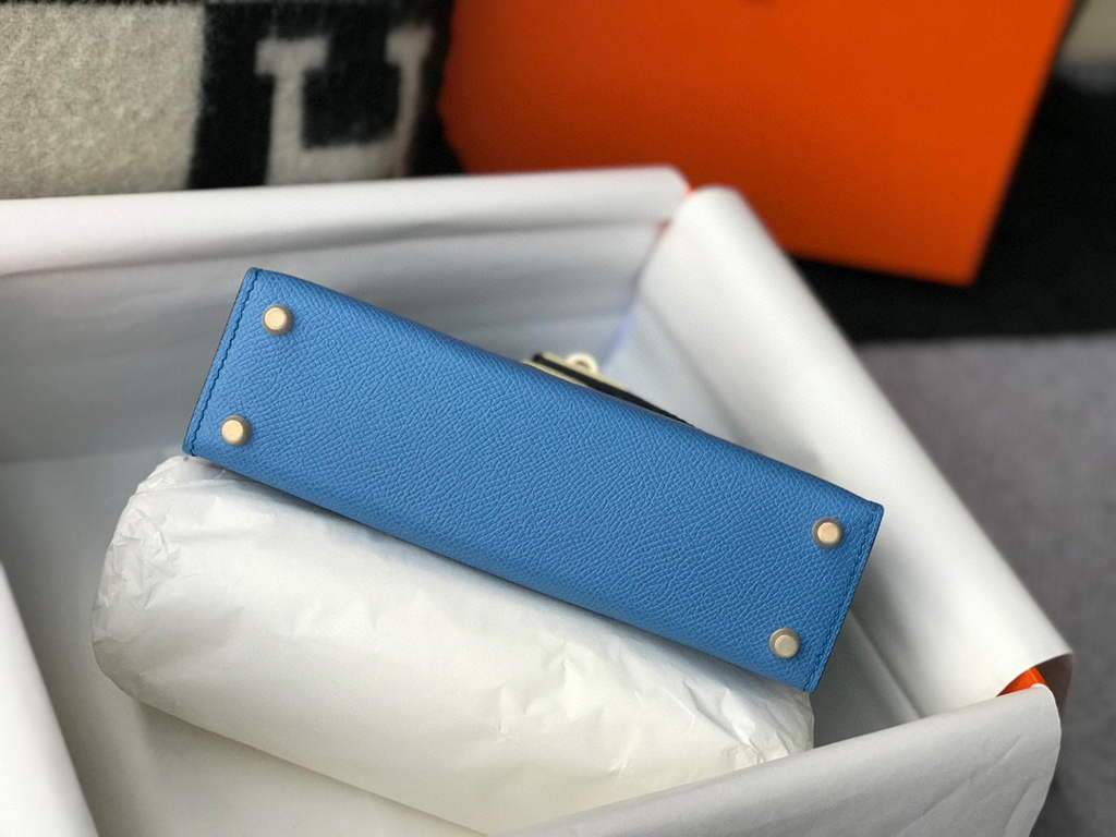Replica Hermes Kelly Bag Hermes 19CM Epsom Shoulder Mini Bag Middle blue 20469