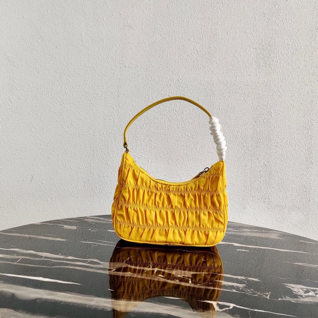 Replica Prada 1NE204 Prada Nylon and Saffiano Leather Mini Bag in Yellow