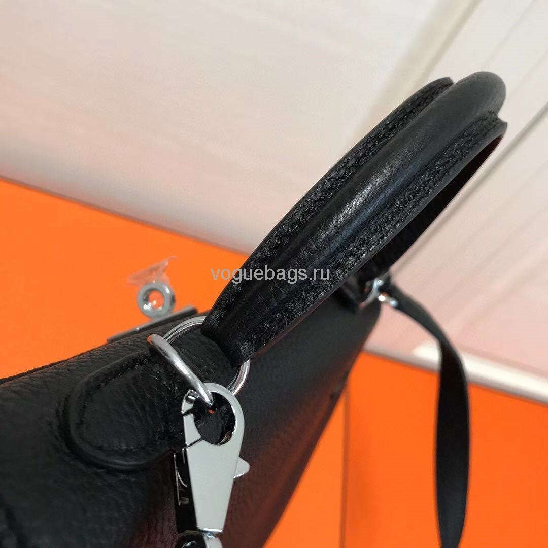 Replica Hermes Kelly Danse 20318 Designer Tote Shoulder Strap Bag 28 32cm Black