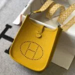 Replica Hermes Evelyne Bag Designer Hermes Mini Crossbody Real Bag 20426 Yellow