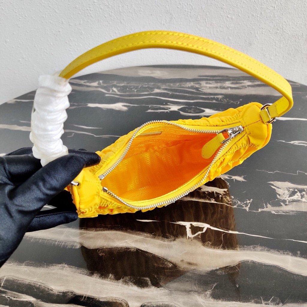 Replica Prada 1NE204 Prada Nylon and Saffiano Leather Mini Bag in Yellow