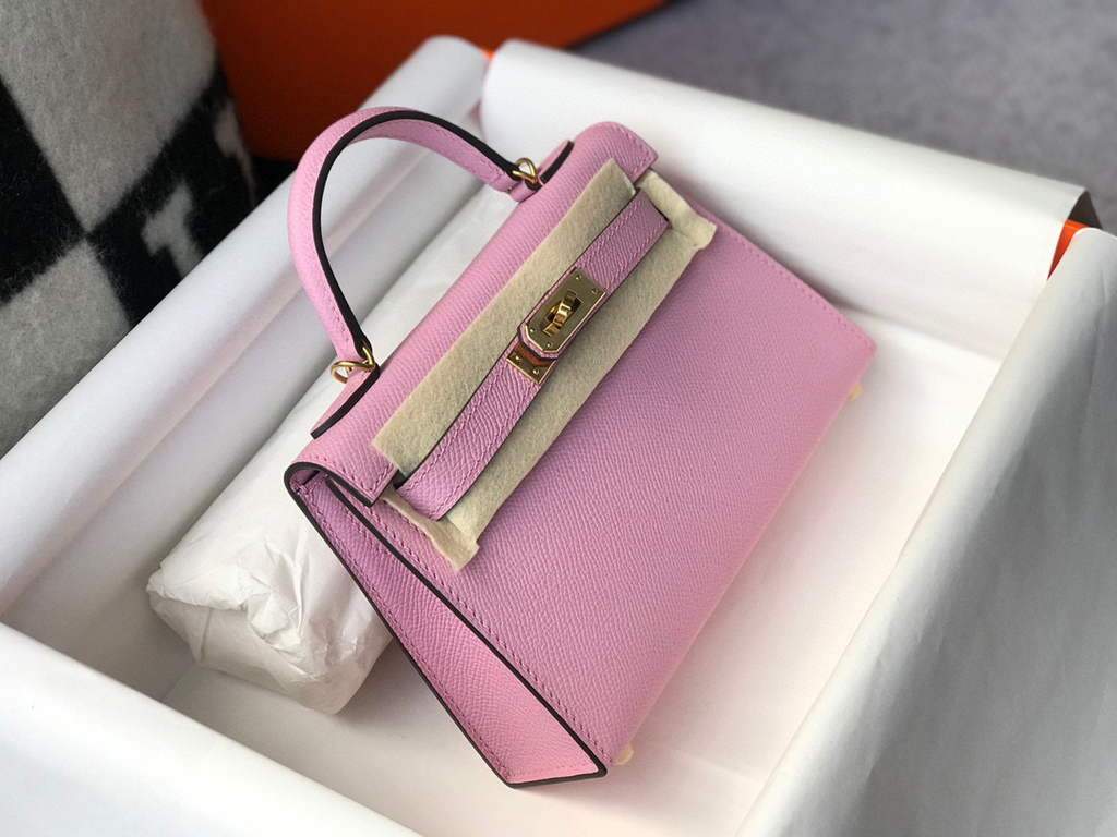 Replica Hermes Kelly Bag Hermes 19CM Epsom Shoulder Mini Bag purple 20459