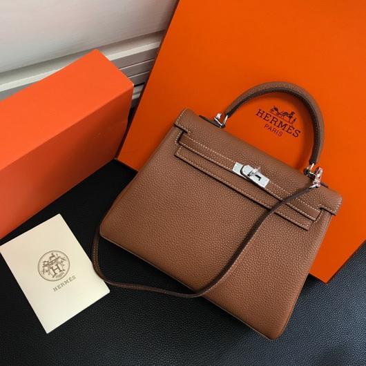 Replica Hermes Kelly Danse 20316 Designer Tote Shoulder Strap Bag Tan