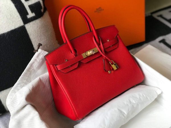 Replica Hermes Birkin Designer Tote Bag Togo Leather 28344 Red