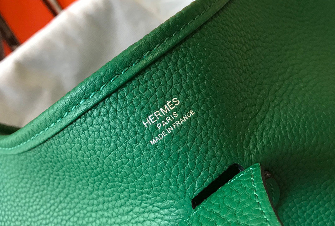 Replica Hermes H083435 Evelyne III 29 Shoulder Bag Silver Hardware Green