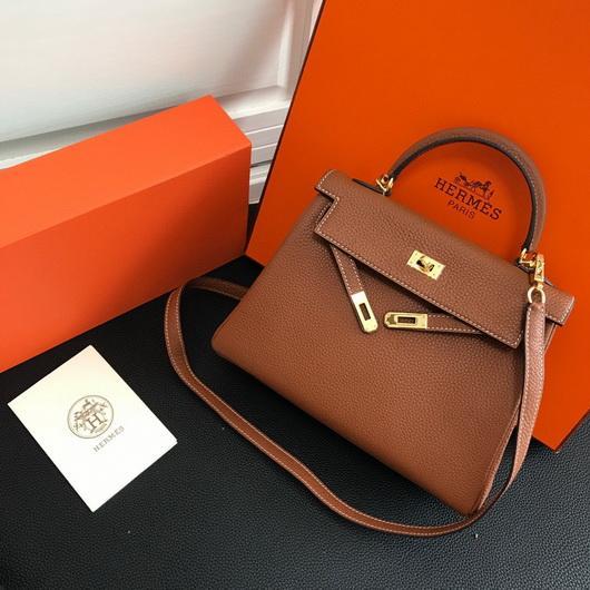 Replica Hermes Kelly Danse 20316 Designer Tote Shoulder Strap Bag Tan