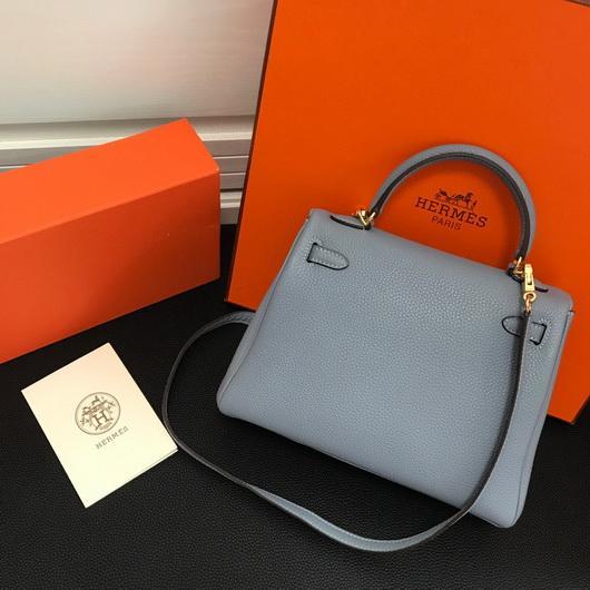 Replica Hermes Kelly Danse 20309 Designer Tote Shoulder Strap Bag Lake Blue