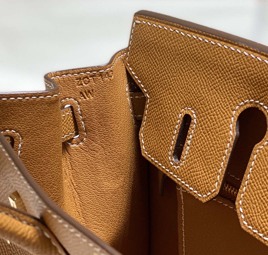 Replica Hermes Birkin Designer Tote Bag Epsom Leather 28371 Golden brown
