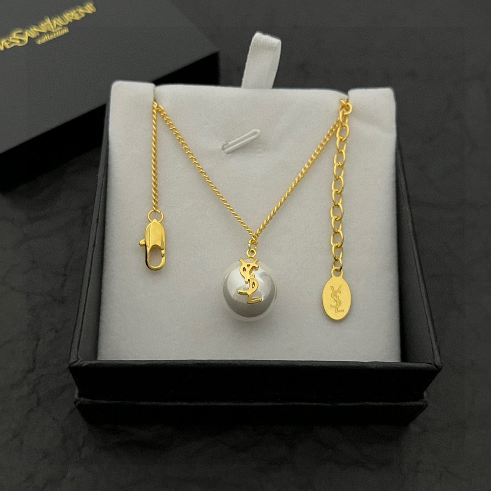 YSL – Antique Bronze Pearl Necklace