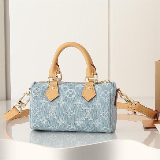 LV-Nano Speedy Light Denim Handbag