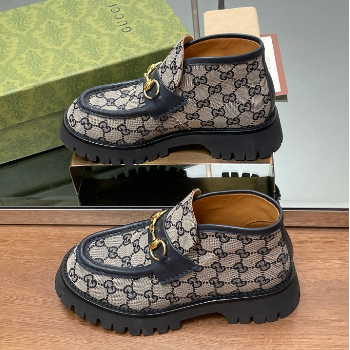 Gucci-Horse Collar Buckle Thick Soled Ankle Boots